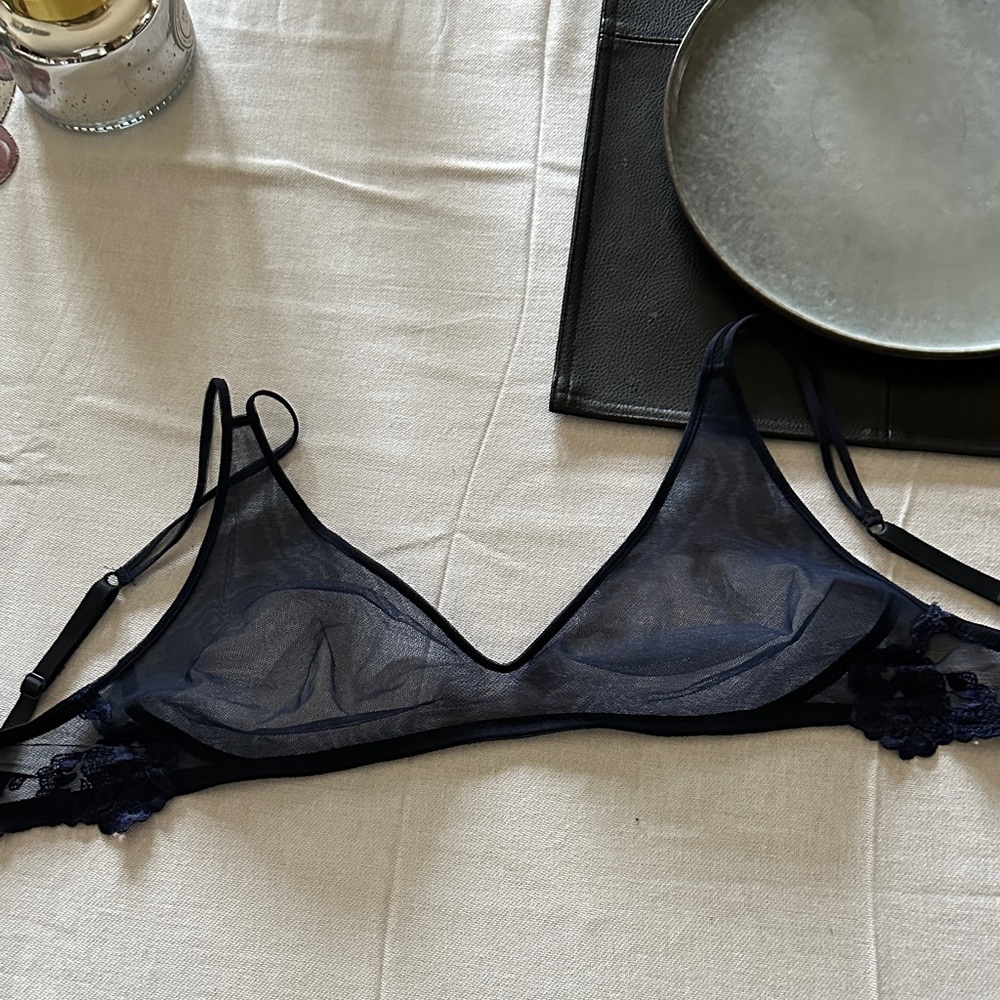 La Perla Navy Sheer Bralette